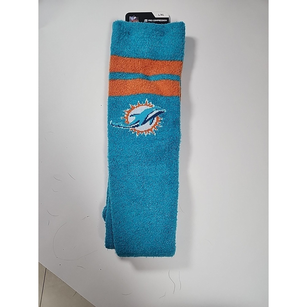 NWT Miami Dolphin NFL pro compression socks game day logo‎ L/XL